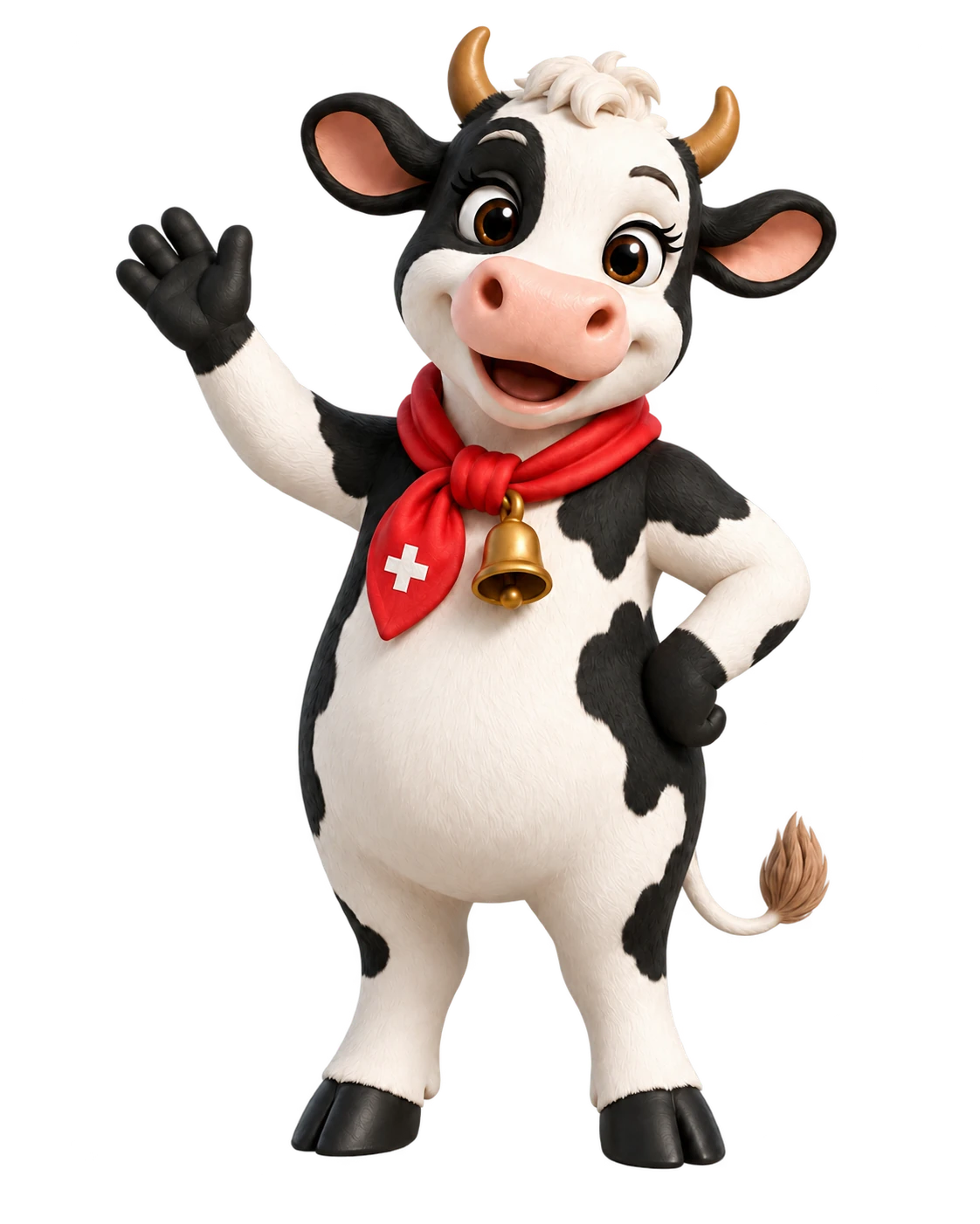 La vache SWIZÁ salue